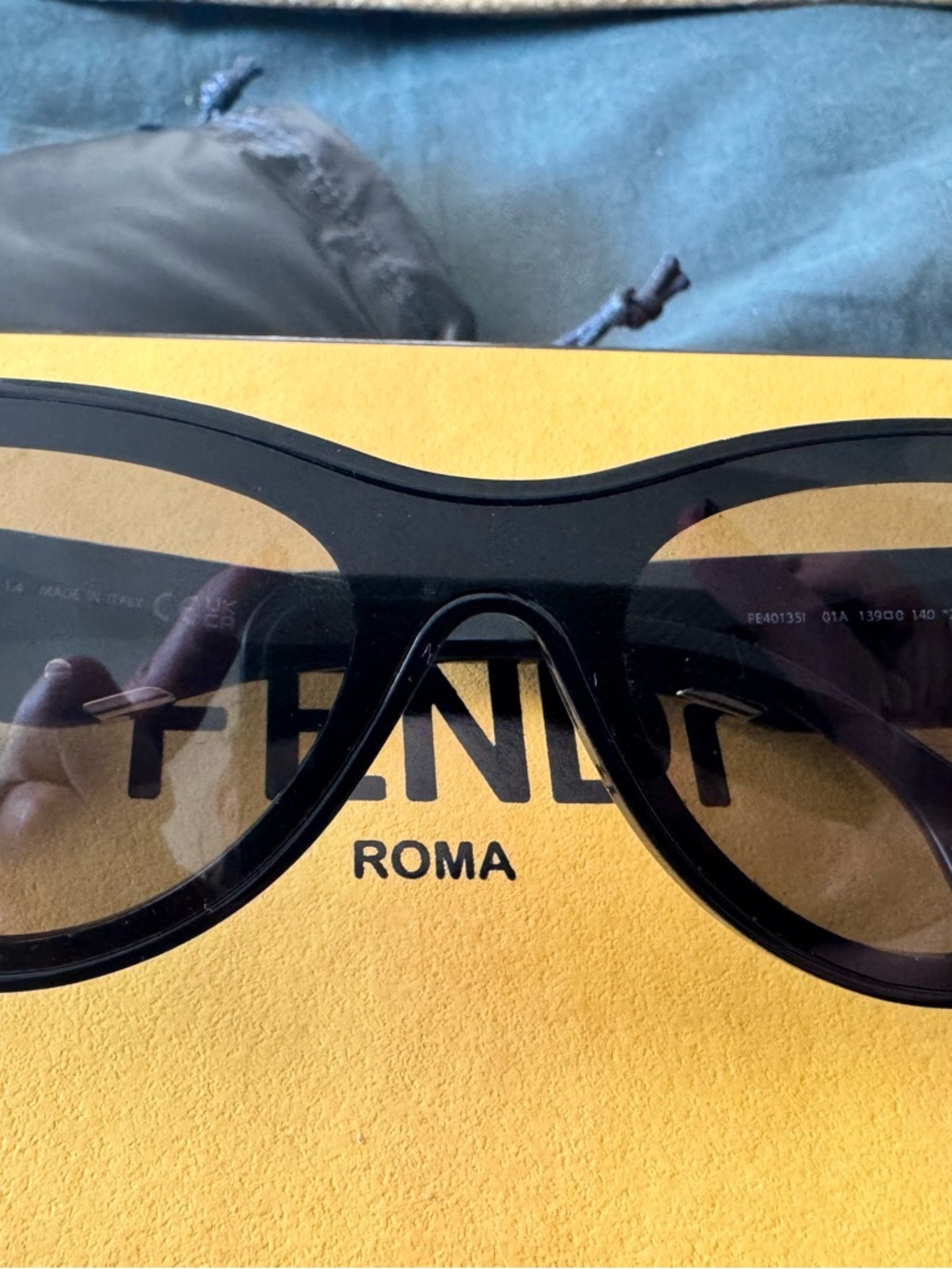 Fendi Black Cat-Eye Sunglasses with Silver Accents - Picture 13 of 14